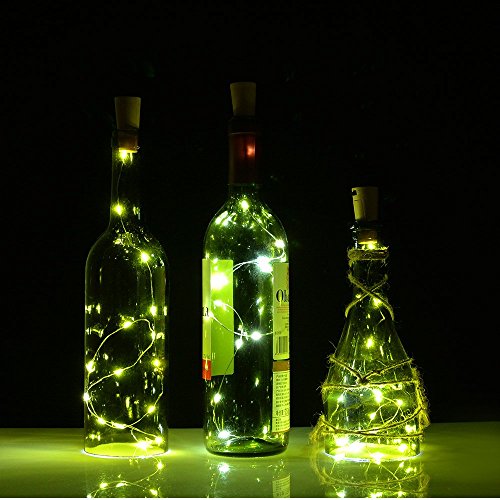 Flaschenlicht, AGPtek Weinflaschen Lichter 3-teilig Kork Flasche Mini-Lichterkette Flaschenbeleuchtung 75cm Kupferdraht Licht Sternenlicht für Flasche DIY, Weihnachten Hochzeit und Party Halloween -
