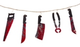 Girlande * WHY SO SERIUS * für Party und Geburtstag // Kindergeburtstag Kinder Feier Fete Set Partykette Halloween Messer Blut Horror -