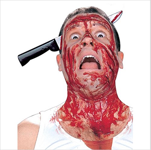 icase4u® Halloween Schocker Messer Nagel Schere Blut Horror Party deko Kopf Dekoration (A) -