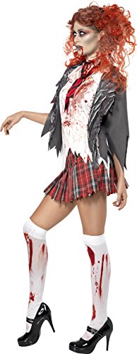 Smiffy's 32929L High School Horror-Cheerleader-Zombiekostüm, L, grau -