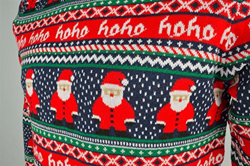 Season's Greetings 'HoHo' Herren Neuheit Christmas Jumper Schwarz S -