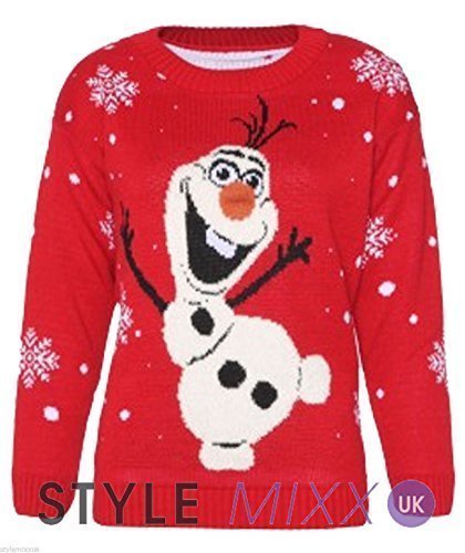 Unisex Damen Neuheit Olaf Gefrorene Weihnachtspullover Pullover Weihnachten (Size XL (EUR 44-46)) -